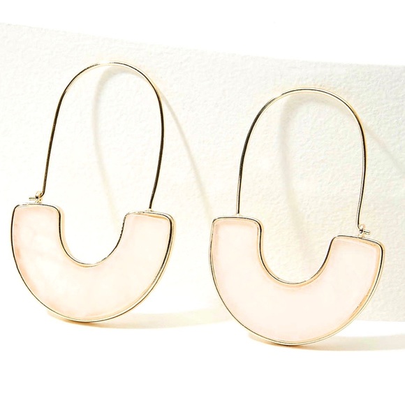 LOFT Jewelry - 🍒3/$30 NWT Loft Pink Marbled Crescent Earrings